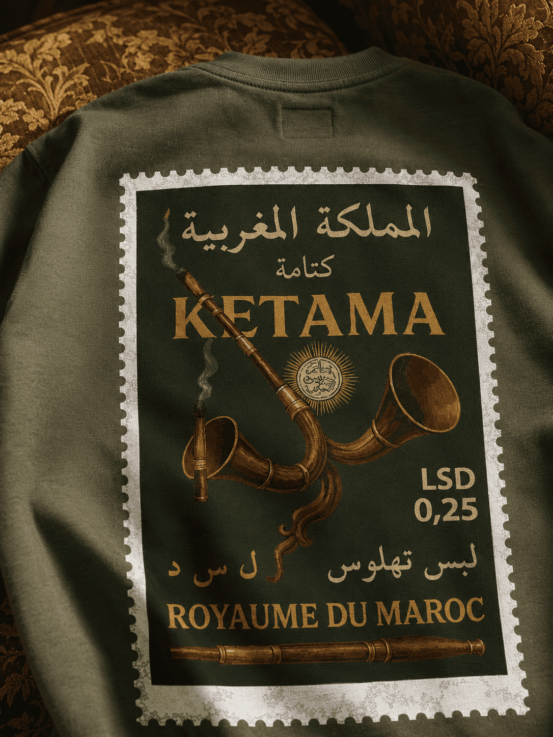 Détail du timbre au dos du T-shirt Ketama Life So Dope